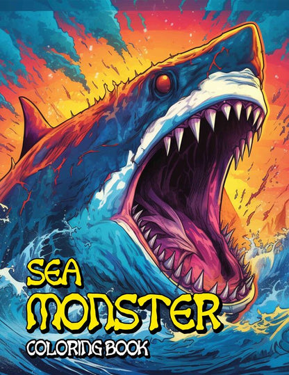 Sea Monster 30 Pages Printable Coloring Book