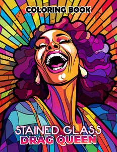 Stained Glass Drag Queen 30 Pages Printable Coloring Book