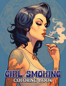 Girl Smoking 30 Pages Printable Coloring Book