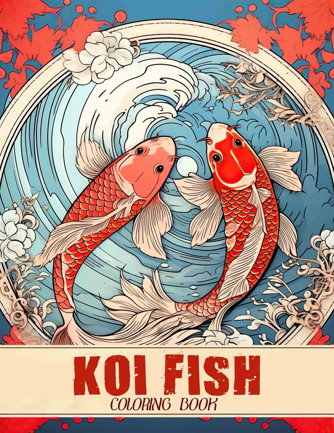 Koi Fish 30 Pages Printable Coloring Book