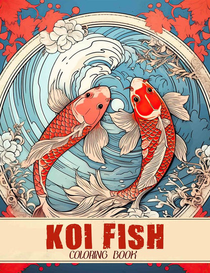 Koi Fish 30 Pages Printable Coloring Book