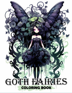 Goth Fairies 30 Pages Printable Coloring Book