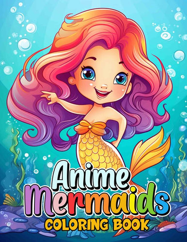 Anime Mermaid 30 Pages Printable Coloring Book