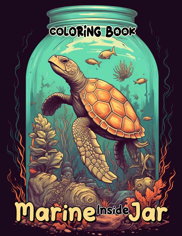 Marine Inside Jar 30 Pages Printable Coloring Book