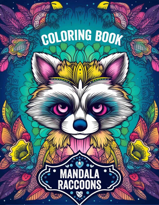 Mandala Raccoons 30 Pages Printable Coloring Book