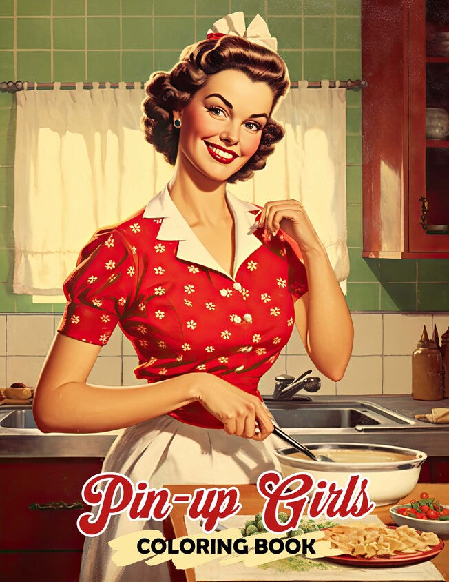 Pin-Up Girls 30 Pages Printable Coloring Book