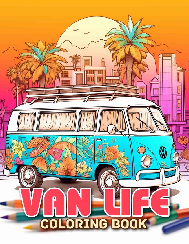 Van Life 30 Pages Printable Coloring Book