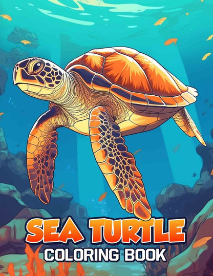 Sea Turtle 30 Pages Printable Coloring Book