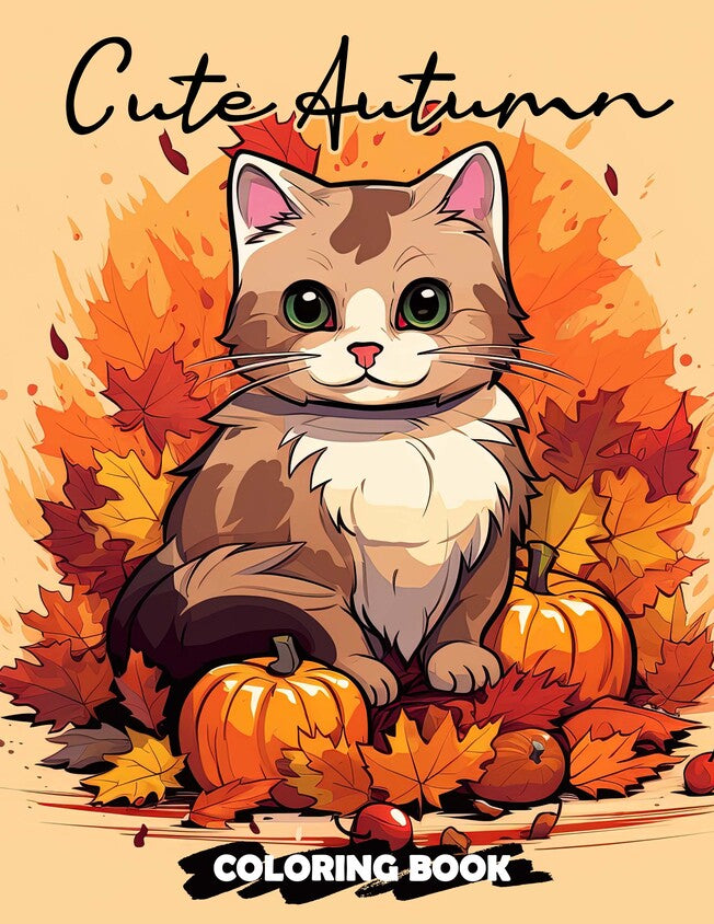 Cute Autumn 30 Pages Printable Coloring Book