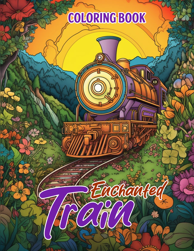 Enchanted Train 25 Pages Printable Coloring Book