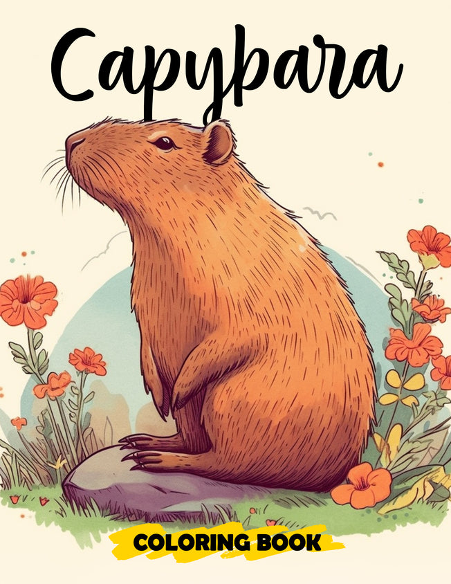 Capybara 30 Pages Printable Coloring Book