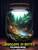 Landscape In Bottle 30 Pages Printable Coloring Book