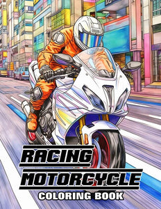 Racing Motorcycle 30 Pages Printable Coloring Book