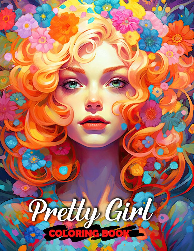 Pretty Girl 30 Pages Printable Coloring Book