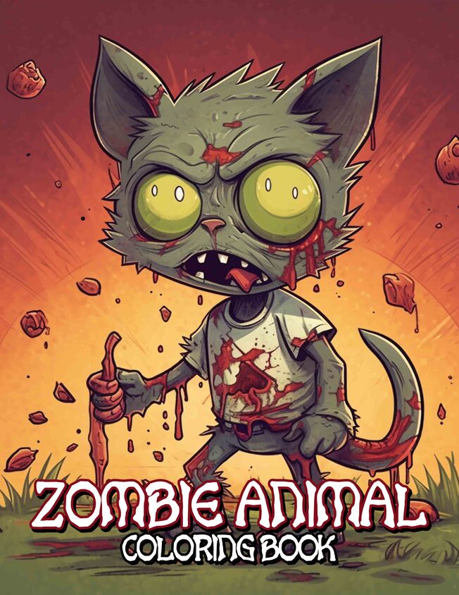 Zombie Animal 30 Pages Printable Coloring Book