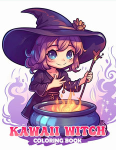 Kawaii Witch 30 Pages Printable Coloring Book