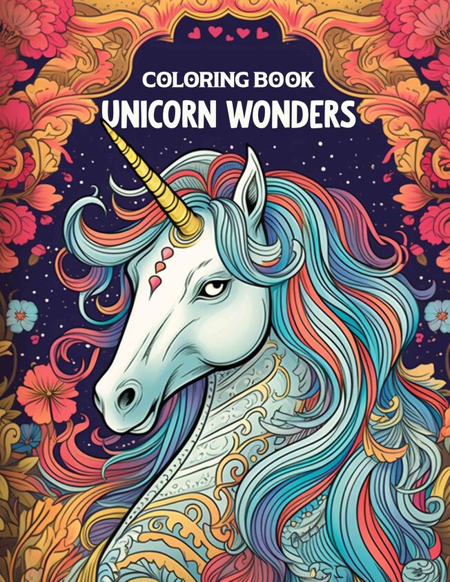 Unicorn Wonders 30 Pages Printable Coloring Book