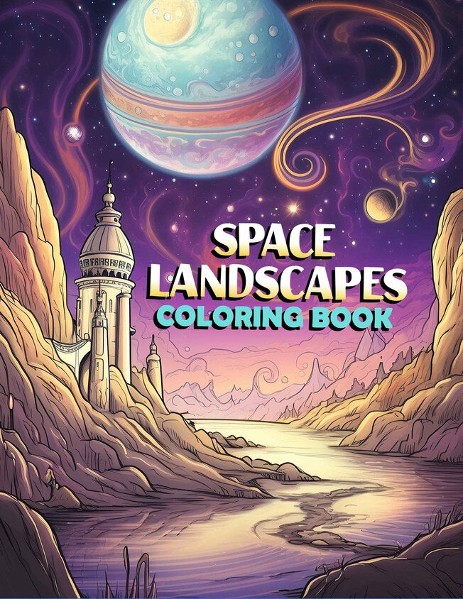 Space Landscapes 25 Pages Printable Coloring Book