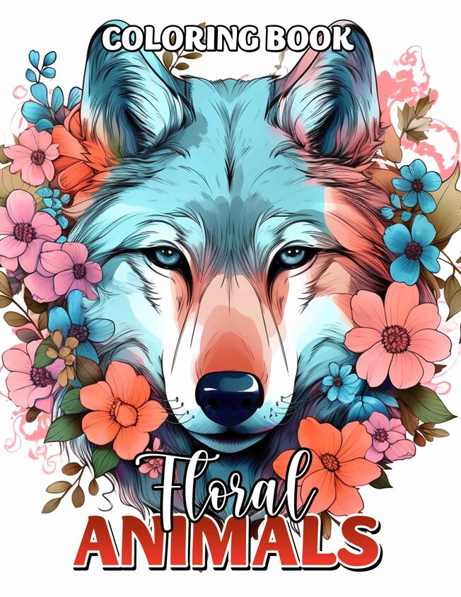 Floral Animals 30 Pages Printable Coloring Book