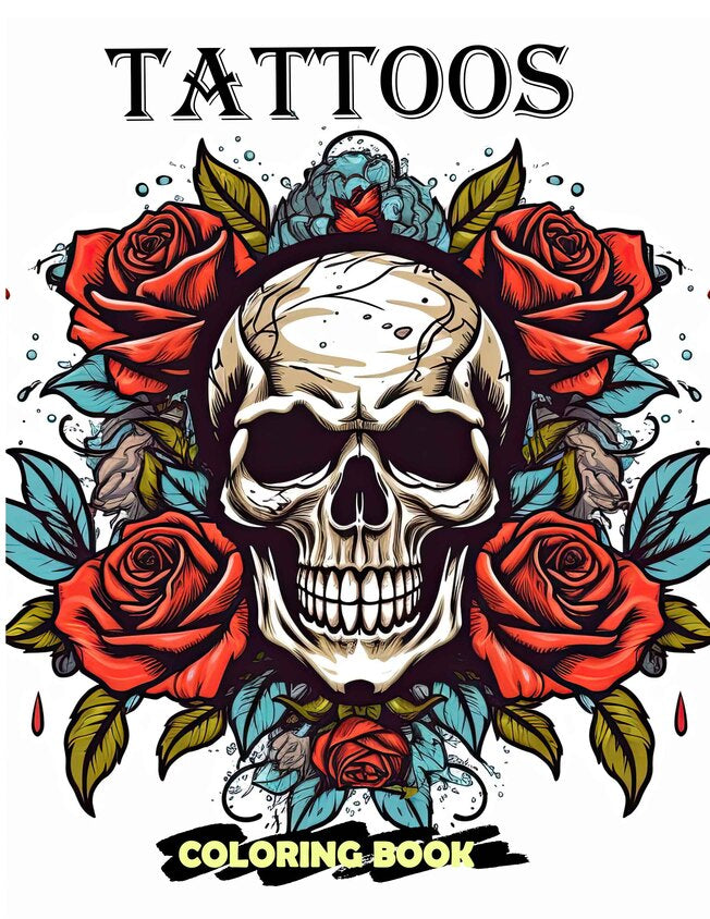 Tattoos Coloring Book 30 Pages Printable Coloring Book
