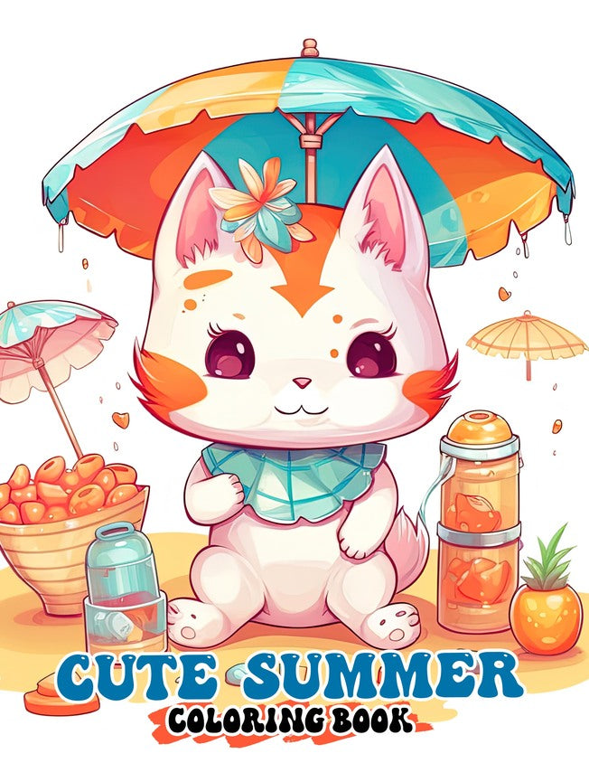 Cute Summer 30 Pages Printable Coloring Book
