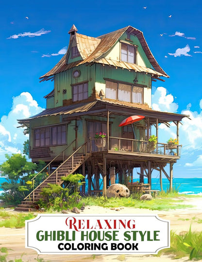 Relaxing Ghibli House Style 30 Pages Printable Coloring Book