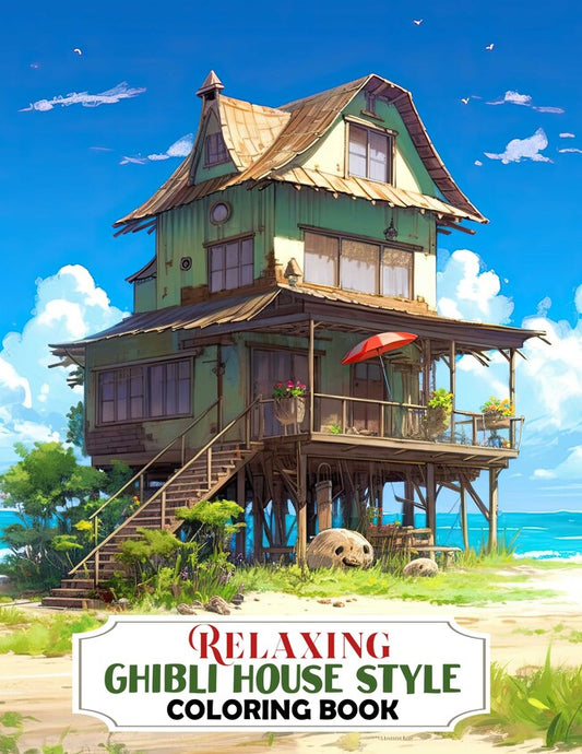 Relaxing Ghibli House Style 30 Pages Printable Coloring Book