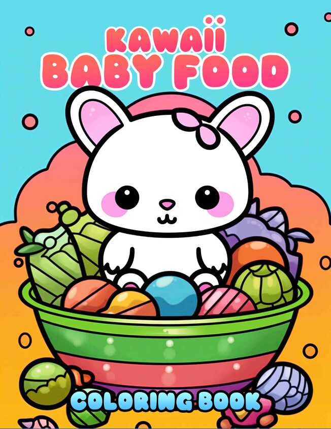 Kawaii Baby Food 30 Pages Printable Coloring Book