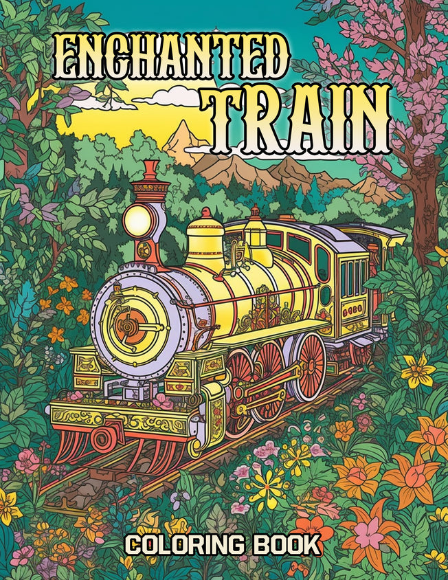 Enchanted Train 25 Pages Printable Coloring Book