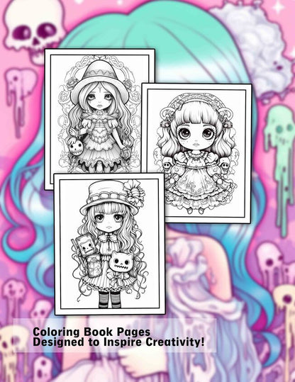 Creepy Kawaii 30 Pages Printable Coloring Book