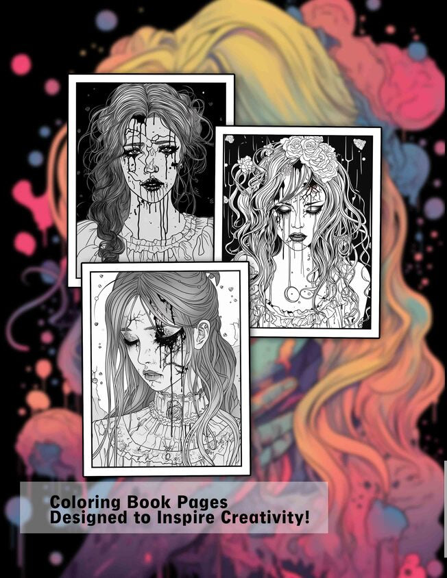 Beauty Horror 25 Pages Printable Coloring Book