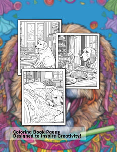 Living With Dog 30 Pages Printable Coloring Book