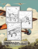 Retro Airplanes 30 Pages Printable Coloring Book