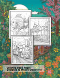 Enchanted Train 25 Pages Printable Coloring Book