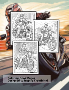 Racing Motorcycle 30 Pages Printable Coloring Book