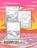 Enchanted Dolphin 30 Pages Printable Coloring Book