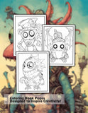 Adorable Steampunk Monster 30 Pages Printable Coloring Book