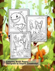 Happy Animals 30 Pages Printable Coloring Book