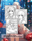 Anime Girls 30 Pages Printable Coloring Book