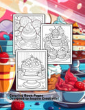 Sweet Desserts 30 Pages Printable Coloring Book
