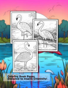 Flamingo 30 Pages Printable Coloring Book