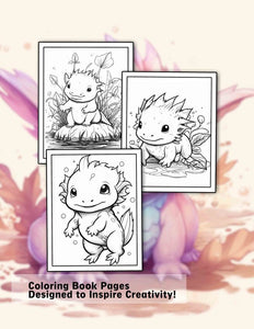 Axolotl 30 Pages Printable Coloring Book