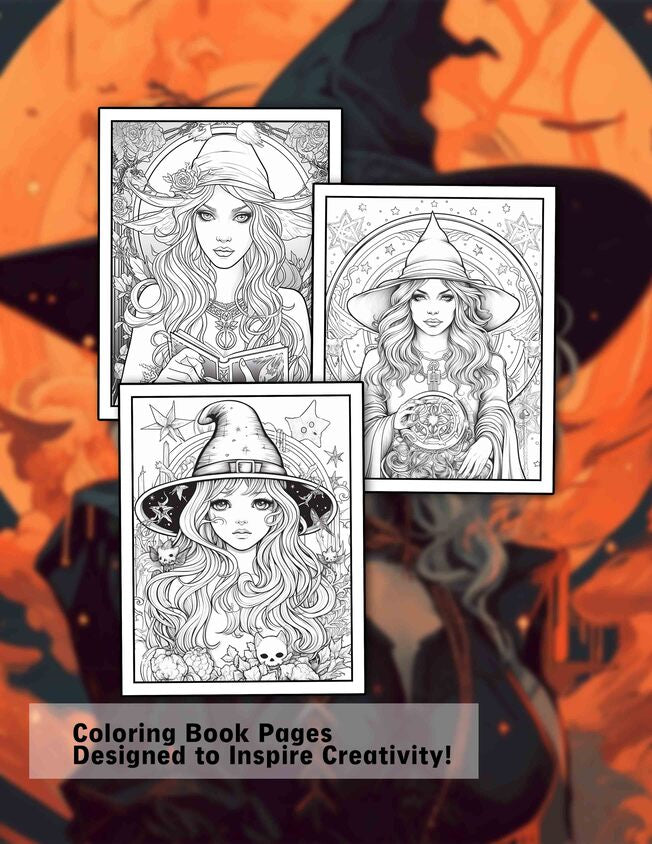 Modern Witches 30 Pages Printable Coloring Book