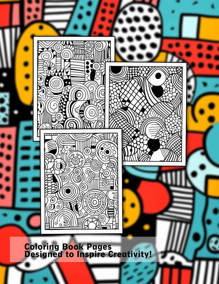 Abstract Pattern 30 Pages Printable Coloring Book