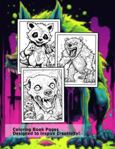 Zombie Animal 30 Pages Printable Coloring Book