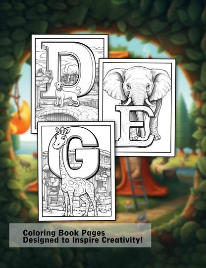 Learning ABC Alphabet Coloring Book For Preschool, 30 Pages Printable