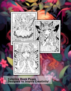 Fantasy Kawaii Fairy 30 Pages Printable Coloring Book