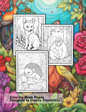 Animals In Woodland 30 Pages Printable Coloring Book