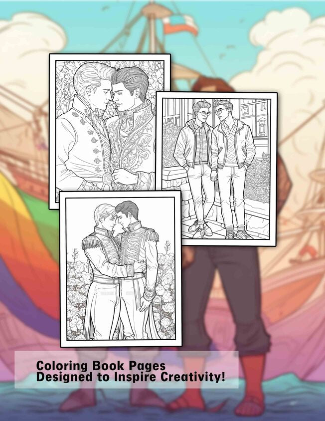 Gay Love 30 Pages Printable Coloring Book