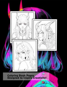 Devil Girl 30 Pages Printable Coloring Book